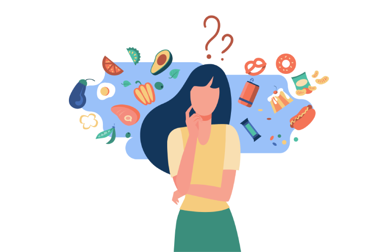 Osoba ze zdrowymi produktami w&nbsp;tle